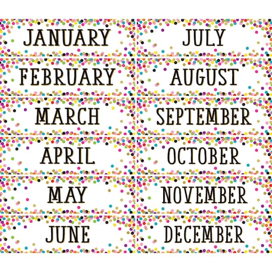 Teacher Created Resources Confetti Monthly Headliners, 12ct.